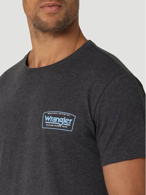 112325739 - Wrangler Men’s Diamond Mountain Back Graphic T-Shirt - Charcoal Heather