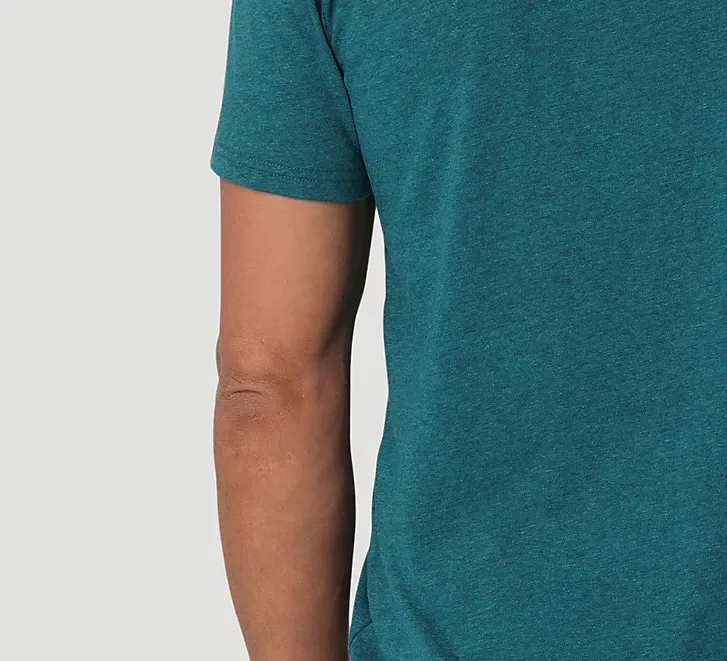 112325759 - Wrangler Men’s Rope Logo T-Shirt - Cyan Heather