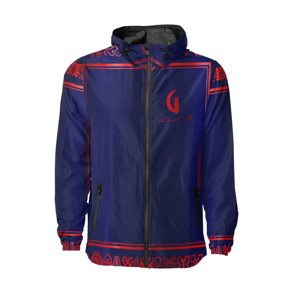 ADINKRA RED All Over Print Windbreaker for Unisex