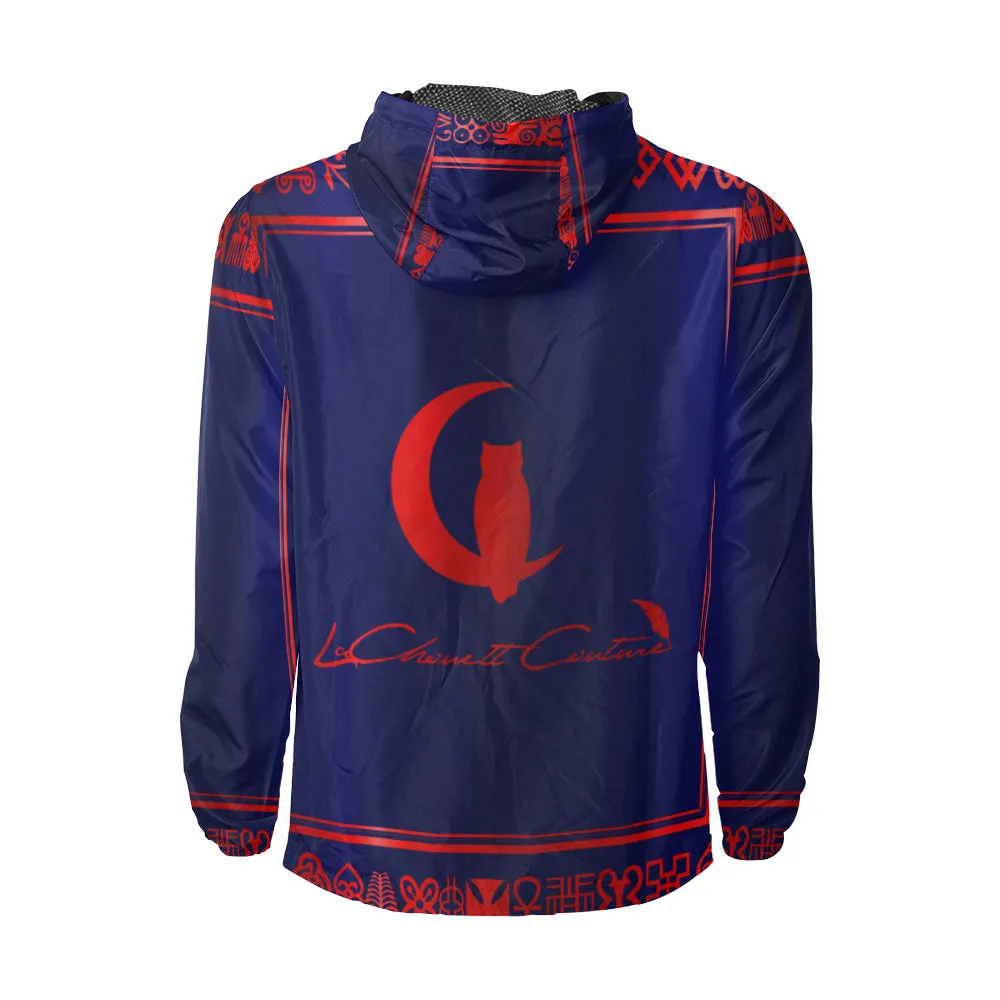 ADINKRA RED All Over Print Windbreaker for Unisex