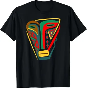 African Mask Outsider Art Abstract Graphic T-Shirt