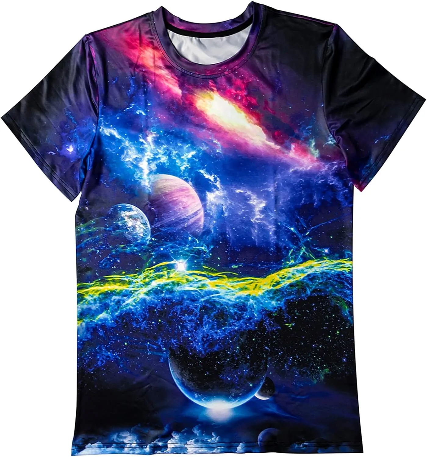 Asylvain Unisex 3D Graphic T-Shirt Colorful Design Short Sleeve Crewneck Digital Tee for Young