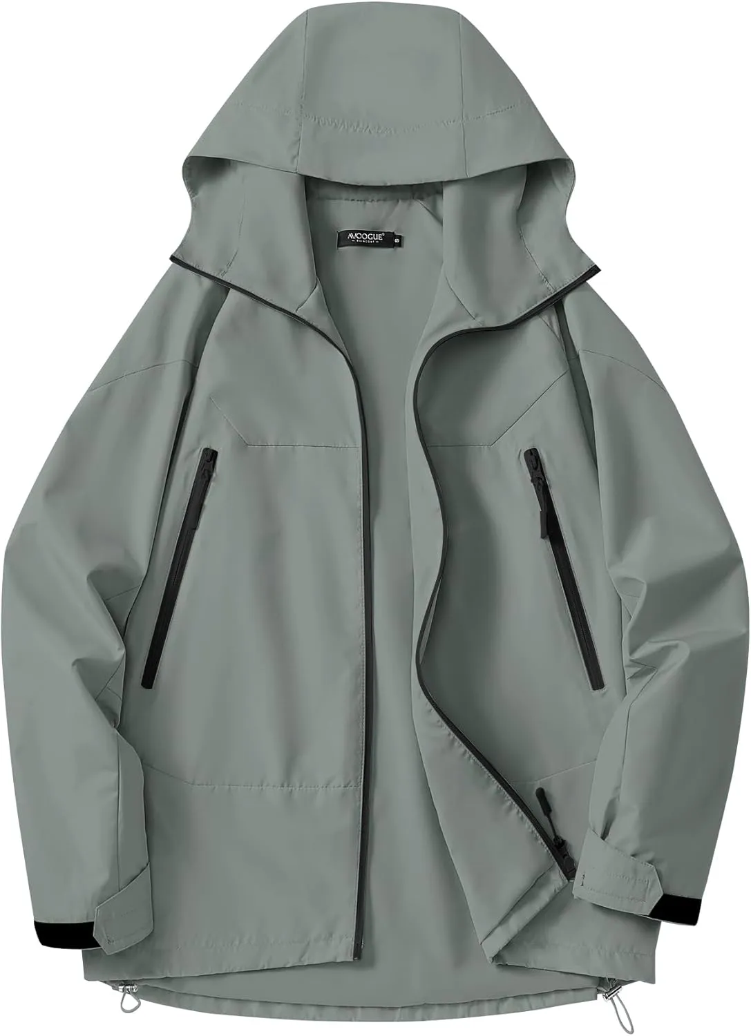 Avoogue Rain Jacket for Women Loose Fit Waterproof Lightweight Lined Rain Coat Hiking Windbreaker Jacket with Hood