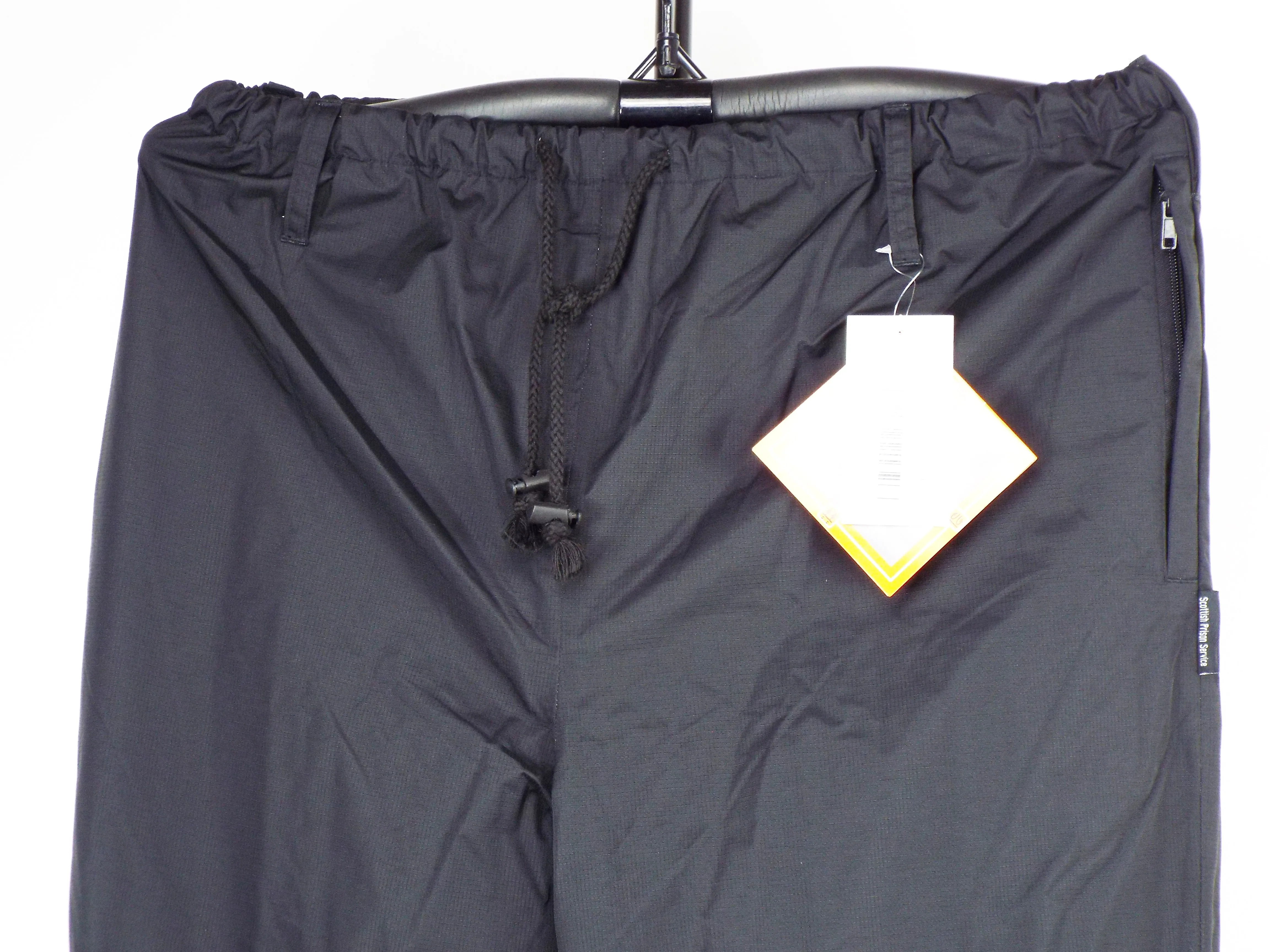 British Waterproof Over Trousers - Scottish Prison Service - Unissued - Black Rip-stop