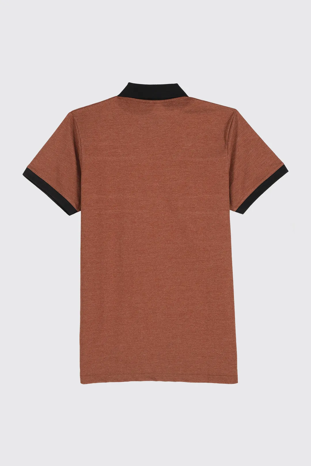 Brown Melange Tri-Color Polo Shirt (Plus Size) - A23 - MP0180P