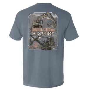 Building History Men's Blue Pocket Graphic Tee
