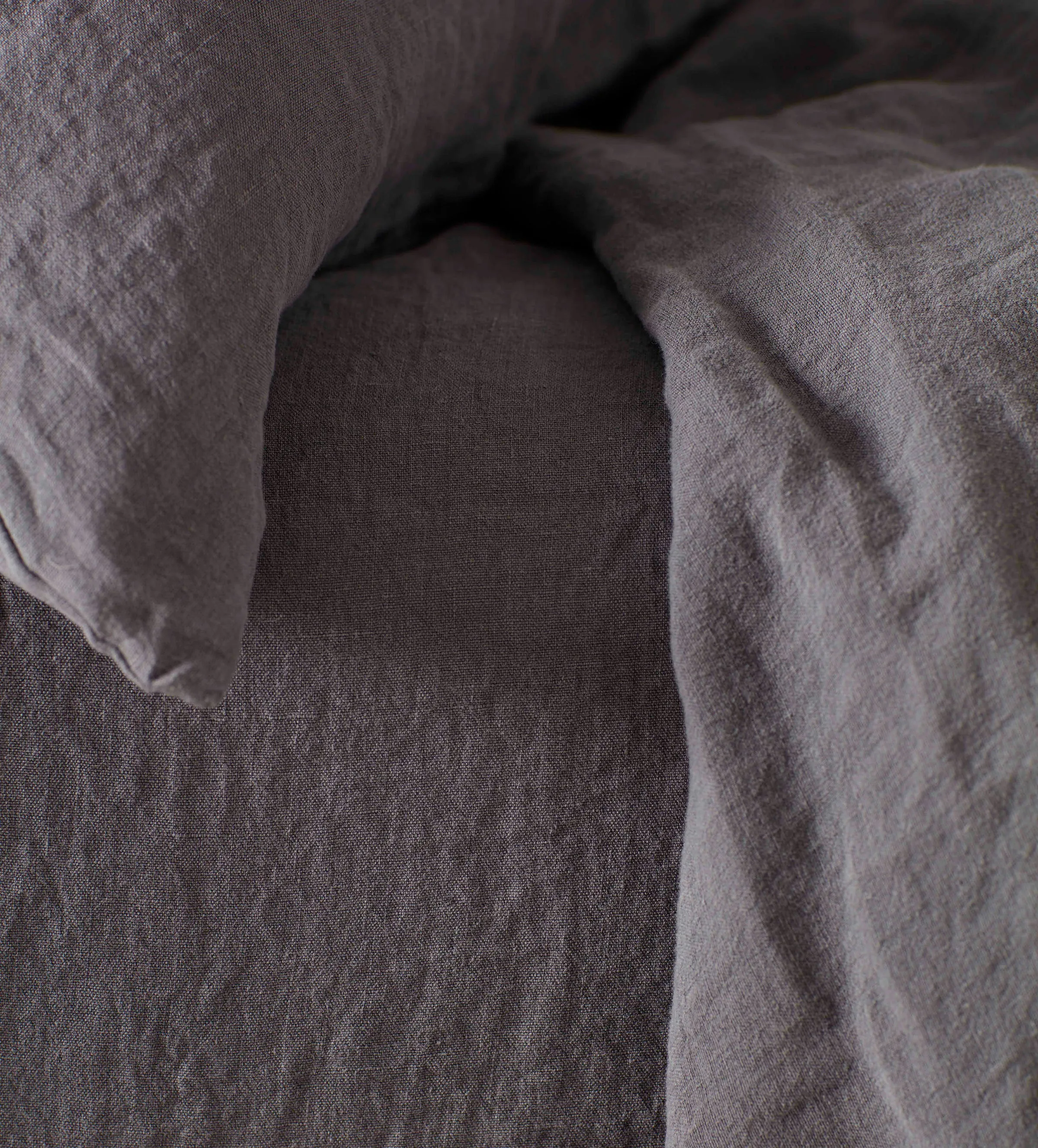 Charcoal 100% Linen Fitted Sheet