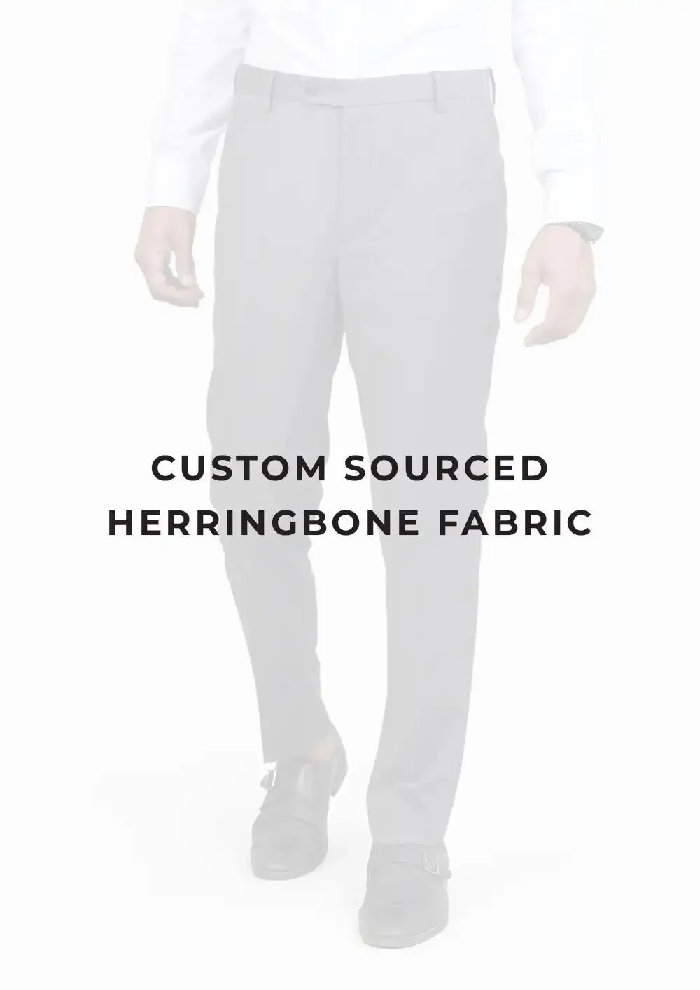 Dark Grey Herringbone Extra Pants - Gamso Party