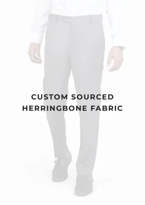 Dark Grey Herringbone Extra Pants - Gamso Party