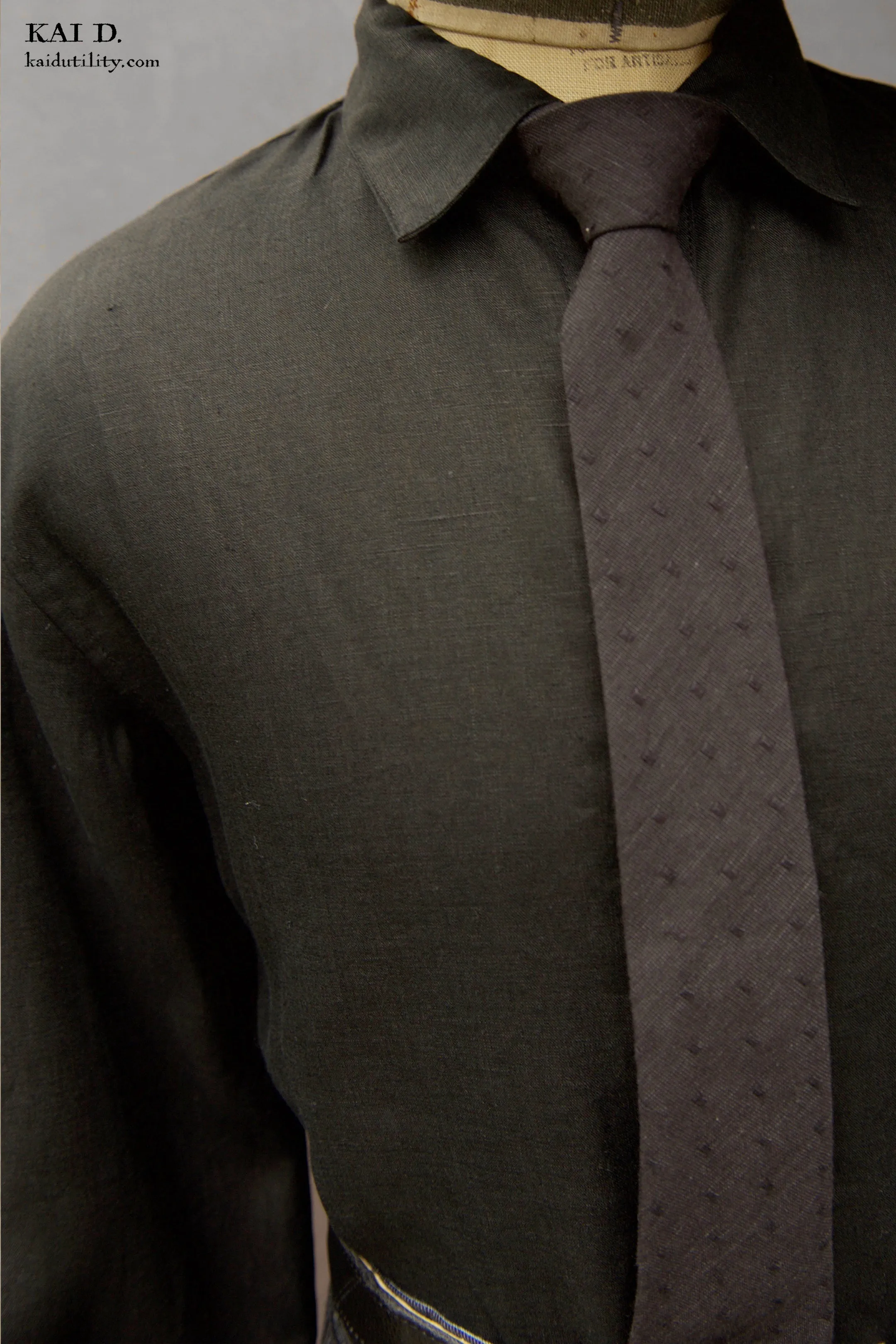 Delancey Shirt - Belgian Linen - Black - S, M, L, XL, XXL