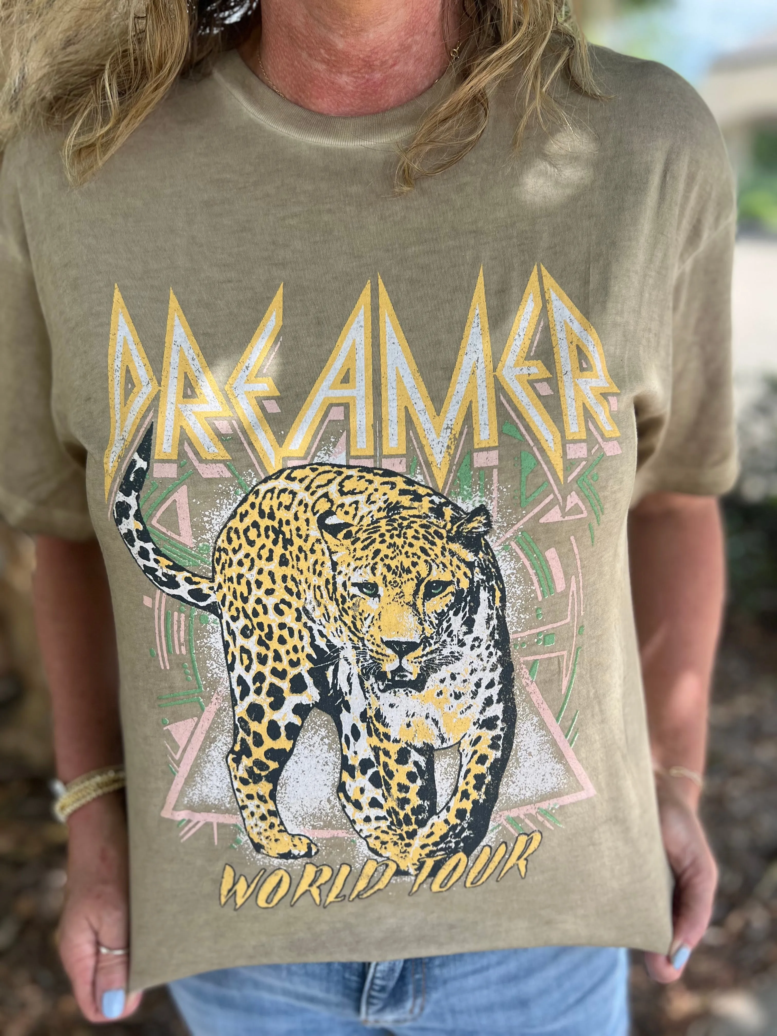 Dreamer Taupe Vintage Wash Graphic Tee
