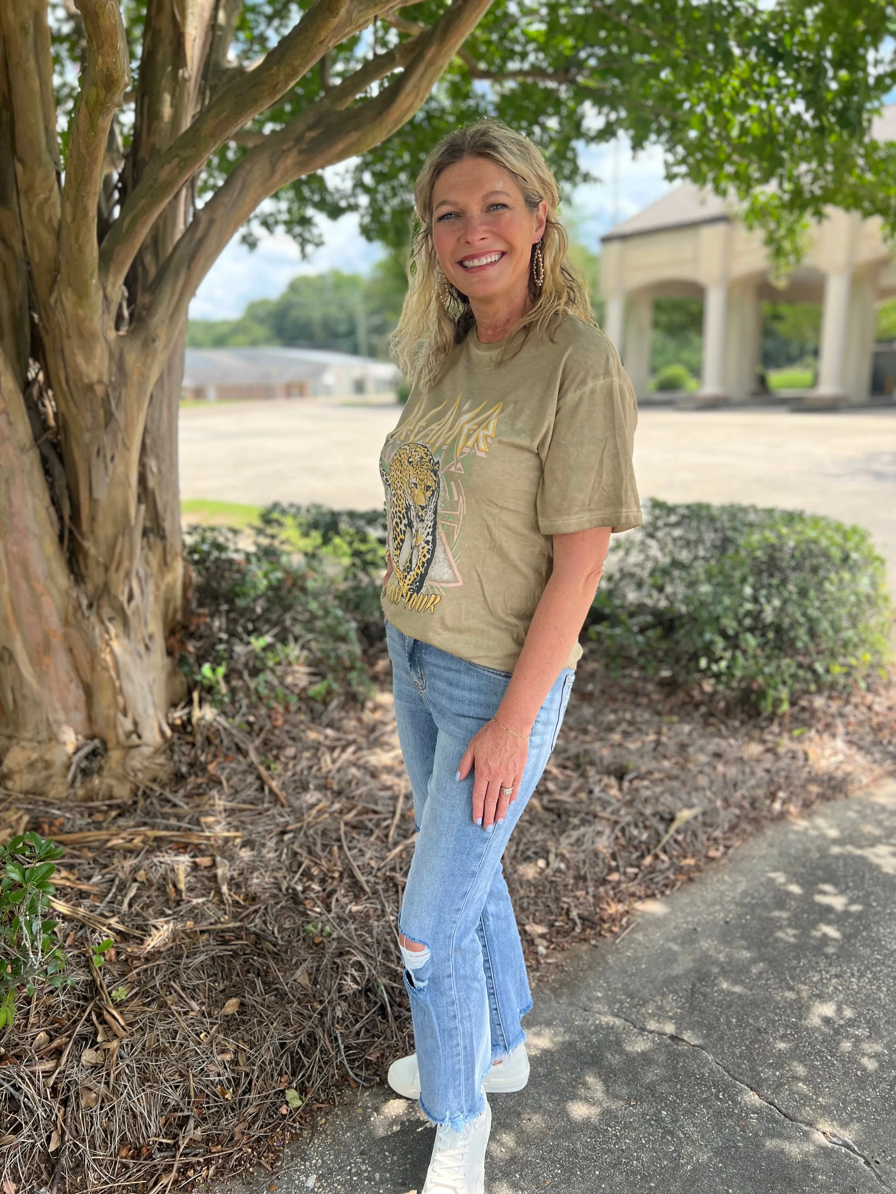 Dreamer Taupe Vintage Wash Graphic Tee