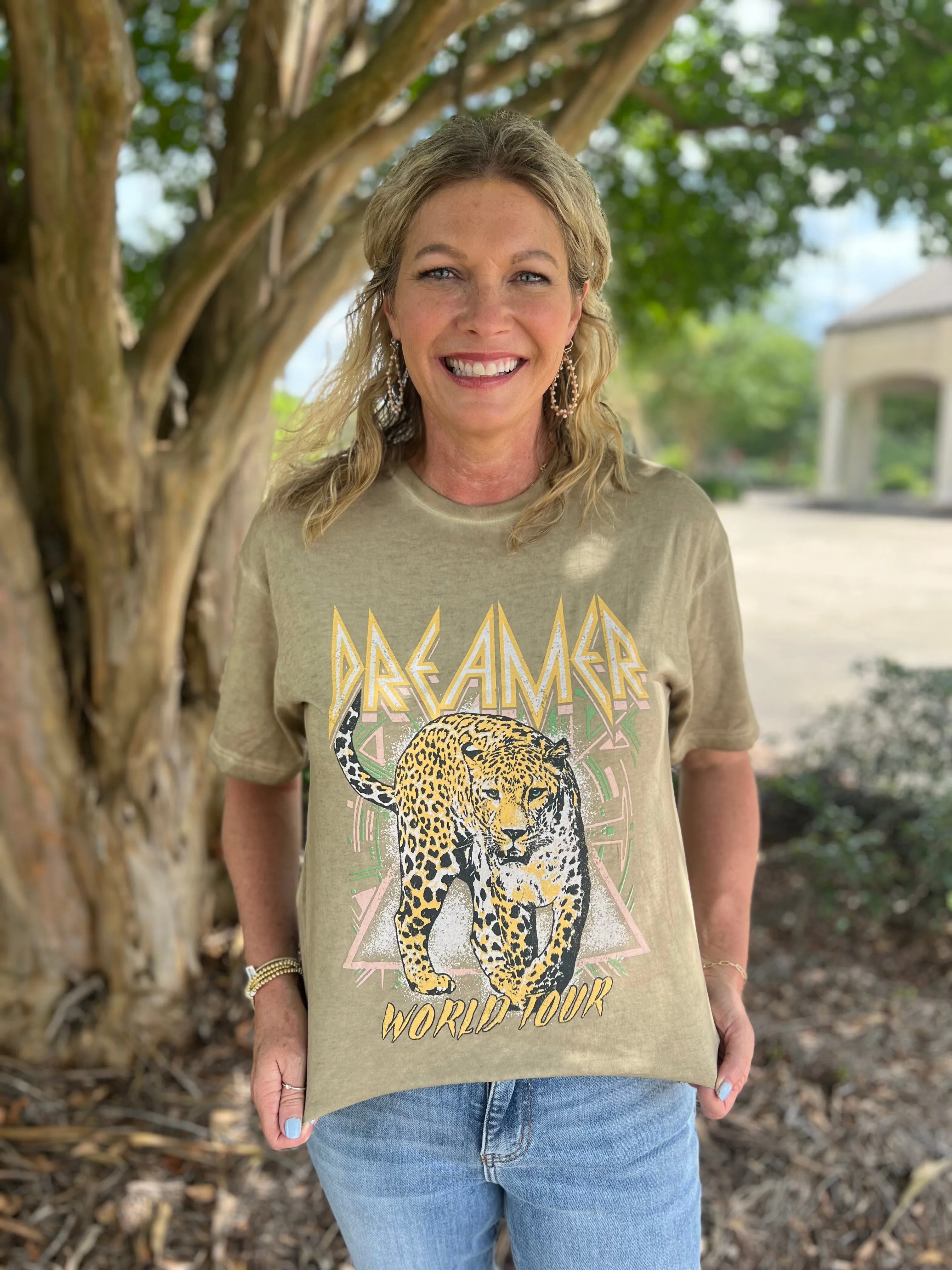 Dreamer Taupe Vintage Wash Graphic Tee