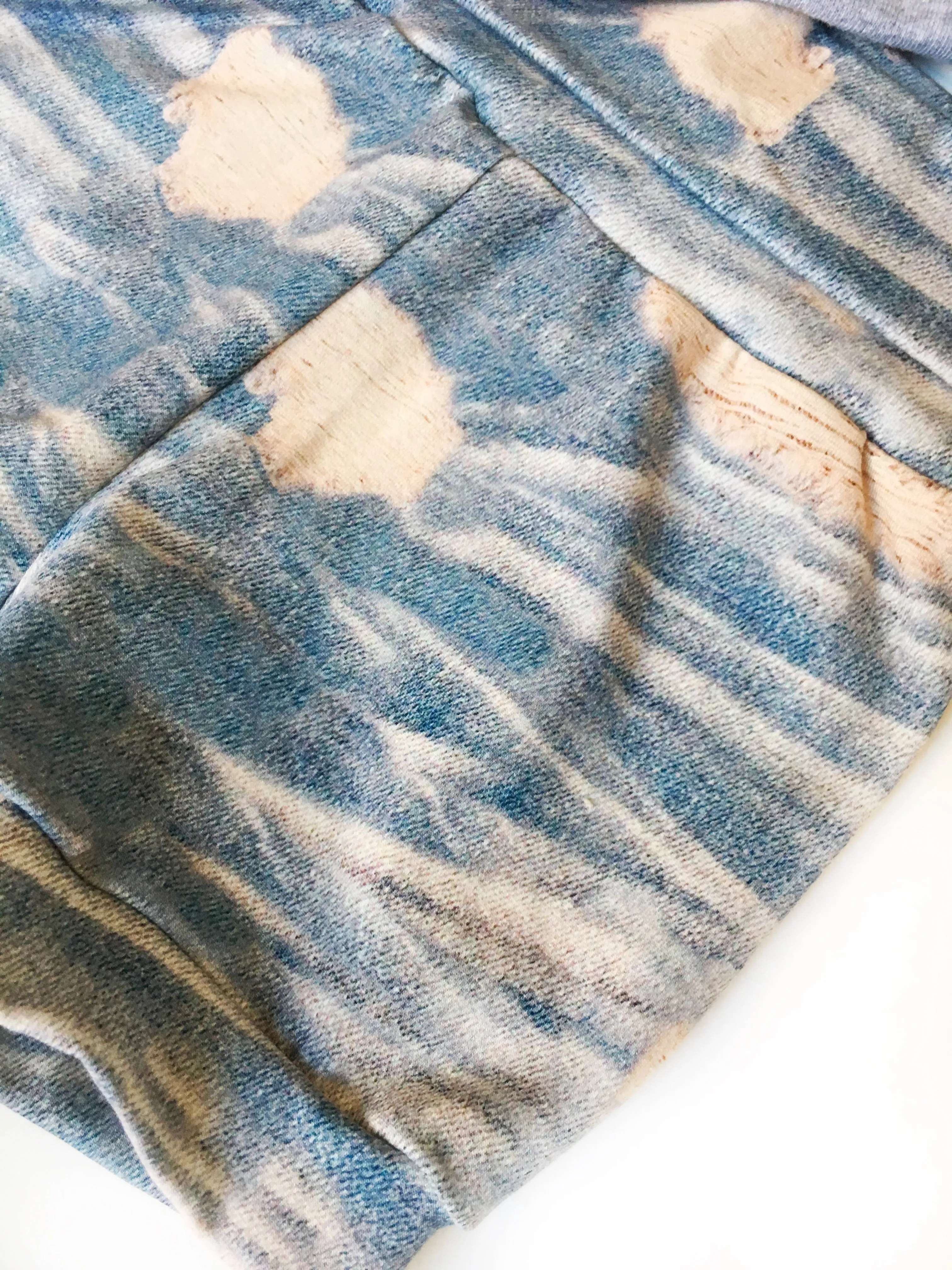 Faux Distressed Denim Harem Shorts, Grow-With-Me