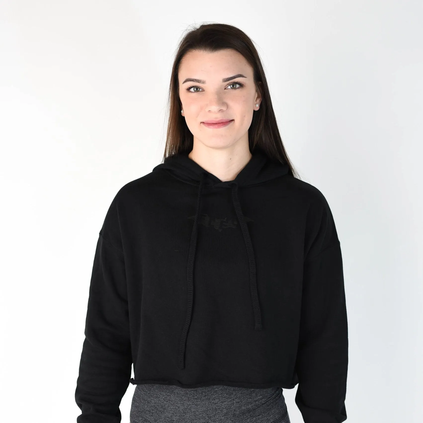 FLEO Bat Cropped Hoodie - Black