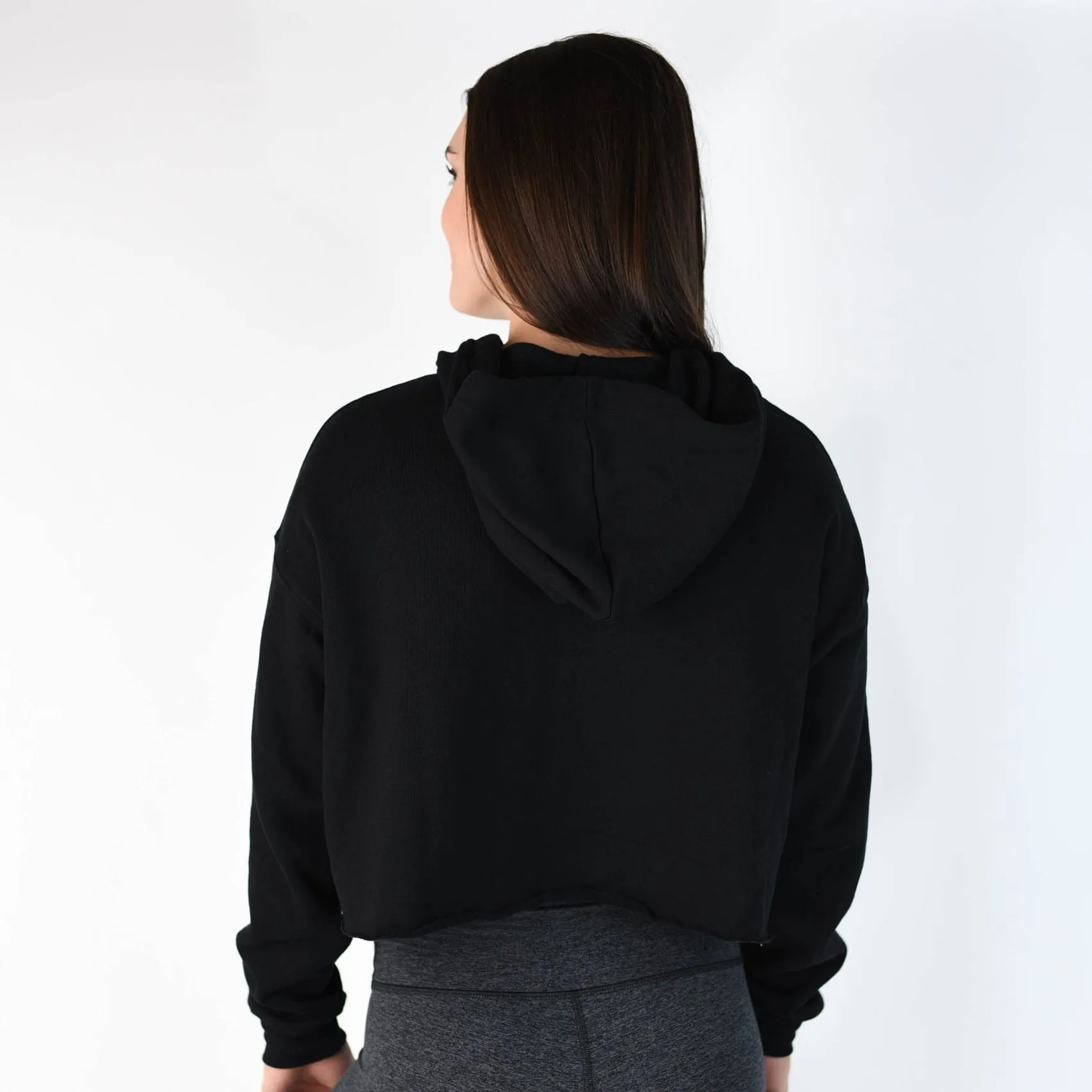 FLEO Bat Cropped Hoodie - Black