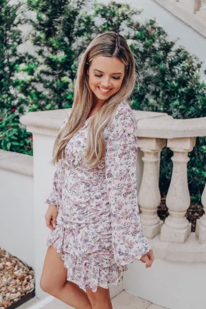 Geranium Chiffon Mini Dress