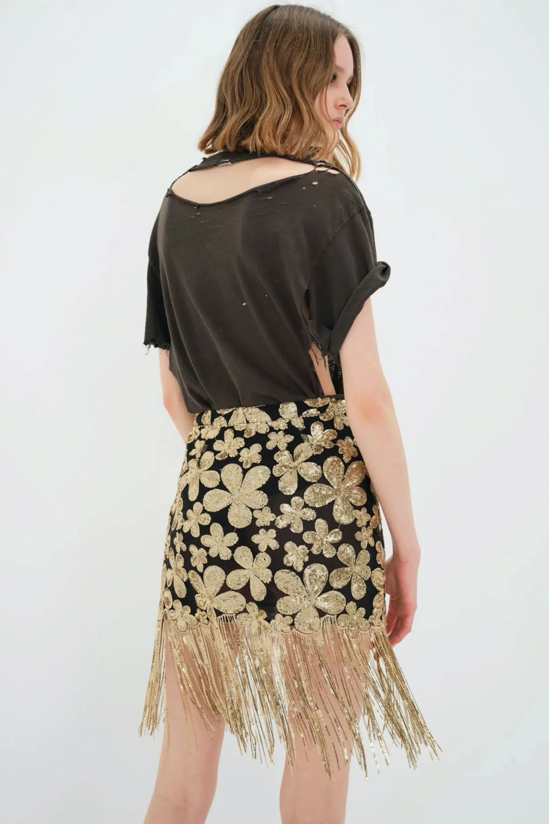 Gold Colette Mini Skirt