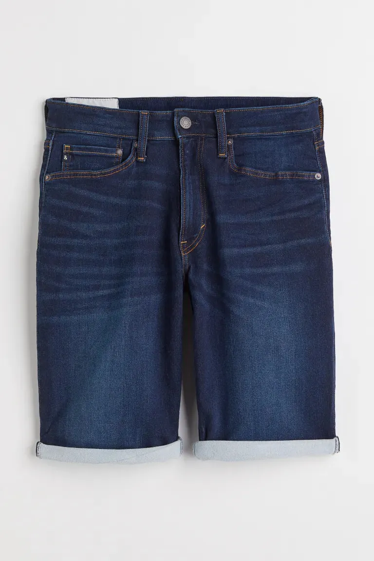 H&M Hybrid Regular Denim Shorts, Navy Denim