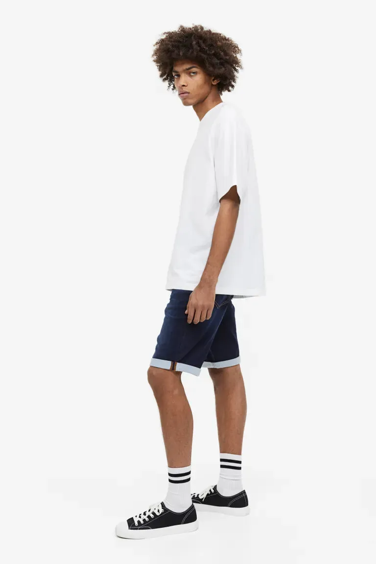 H&M Hybrid Regular Denim Shorts, Navy Denim