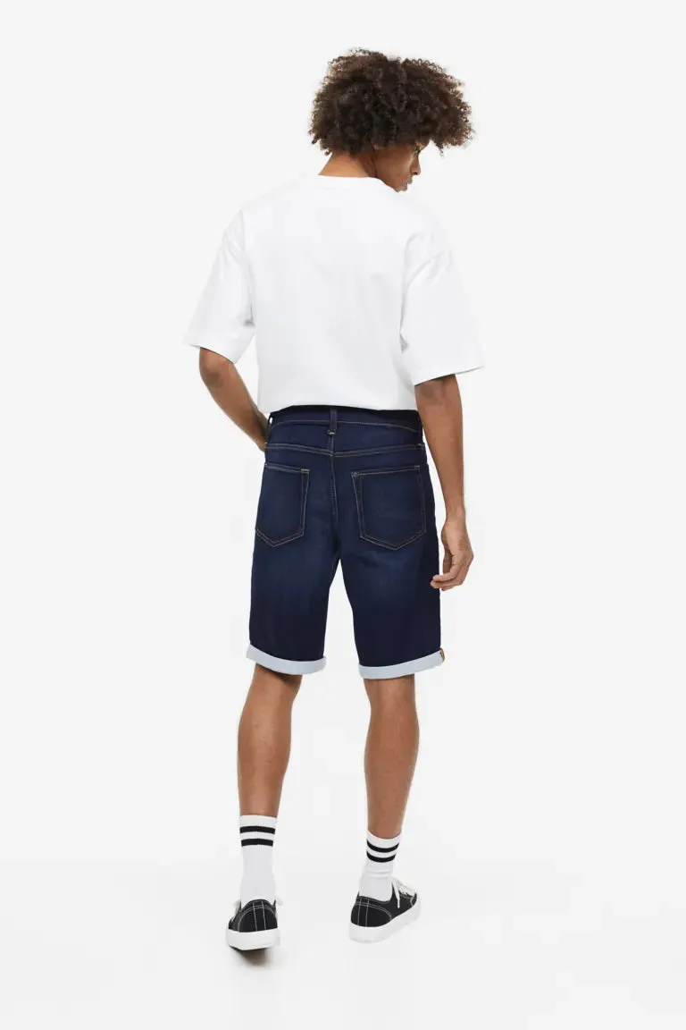 H&M Hybrid Regular Denim Shorts, Navy Denim