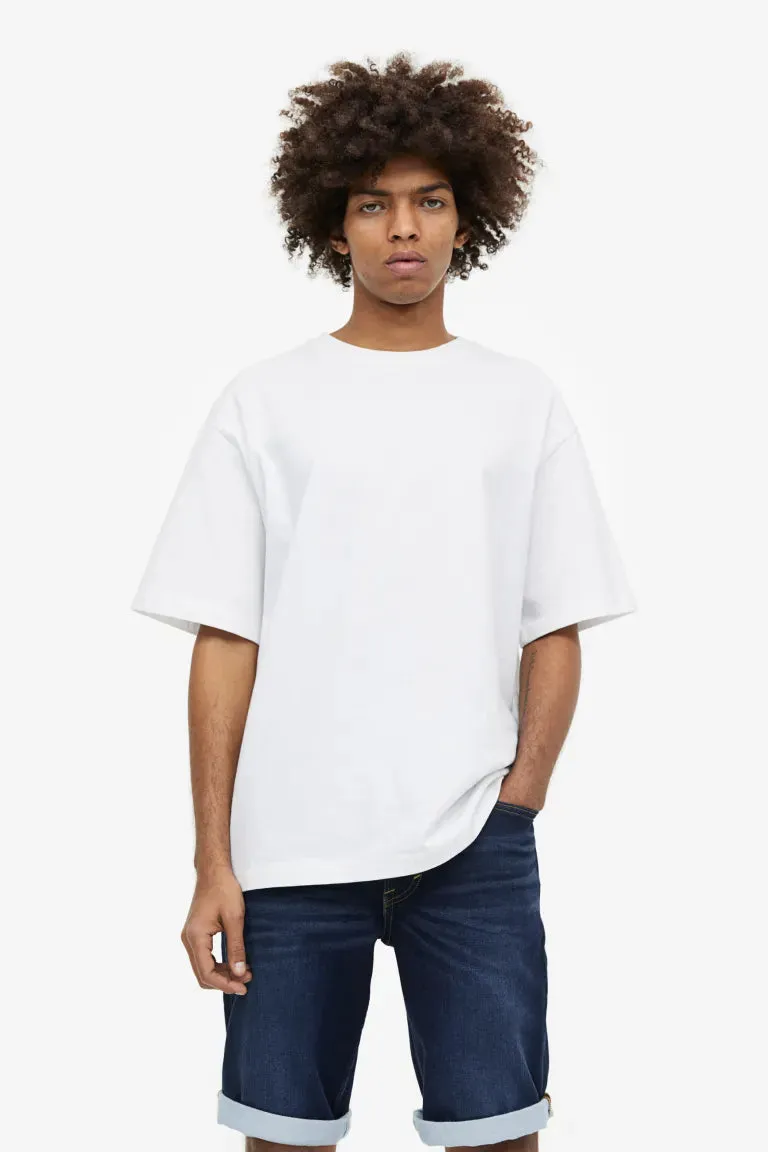 H&M Hybrid Regular Denim Shorts, Navy Denim