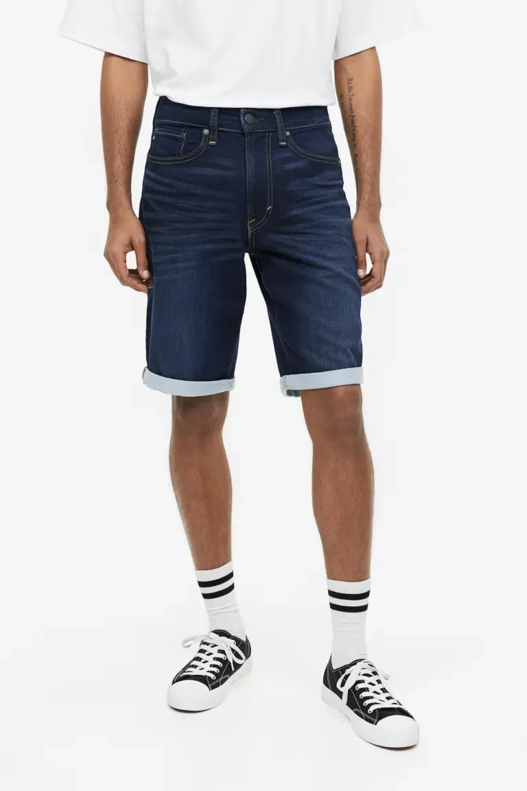 H&M Hybrid Regular Denim Shorts, Navy Denim