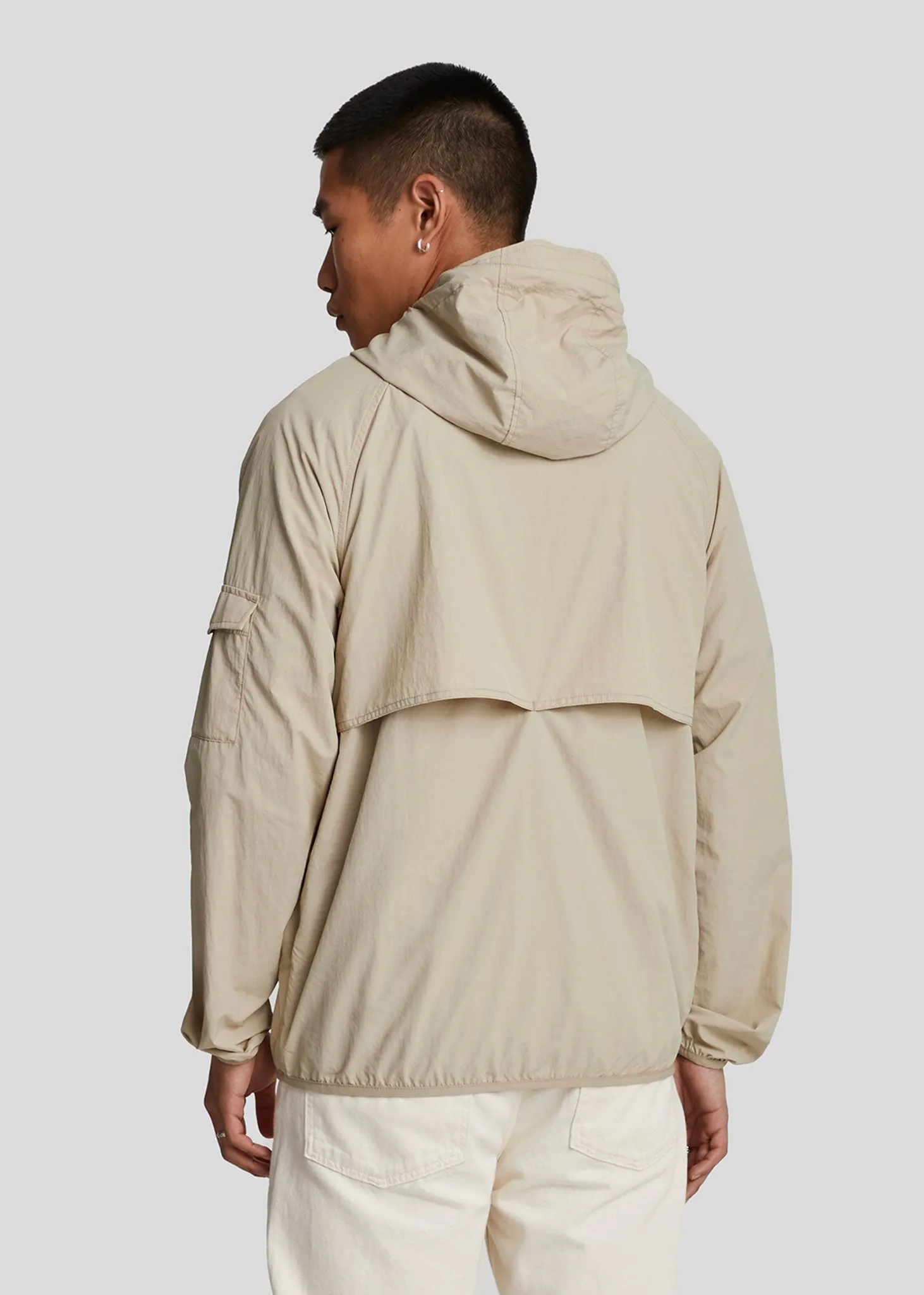Hooded windbreaker jacket - stone
