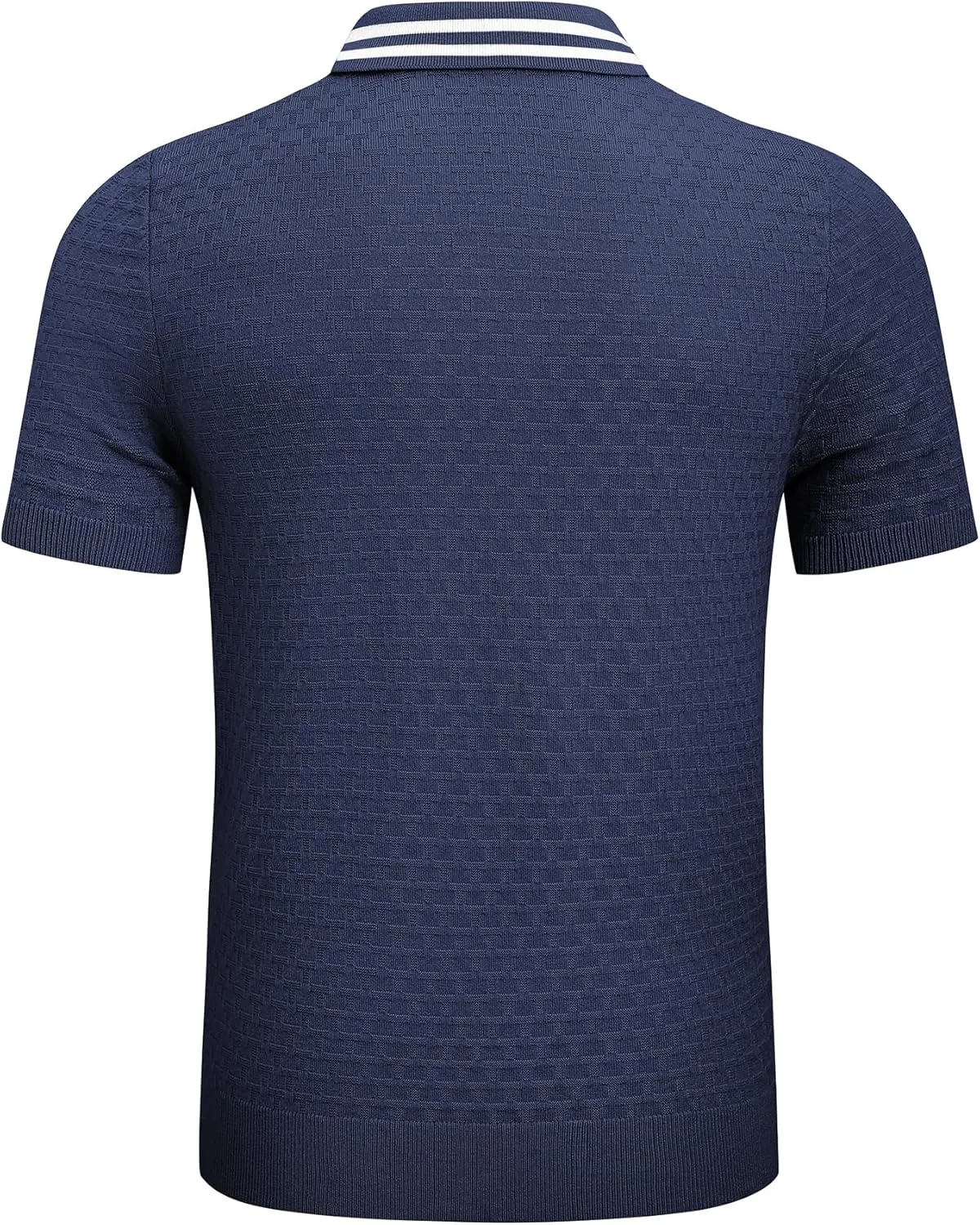 JMIERR Men's Knit Polo Shirts Casual Short Sleeve Button Lightweight Shirt