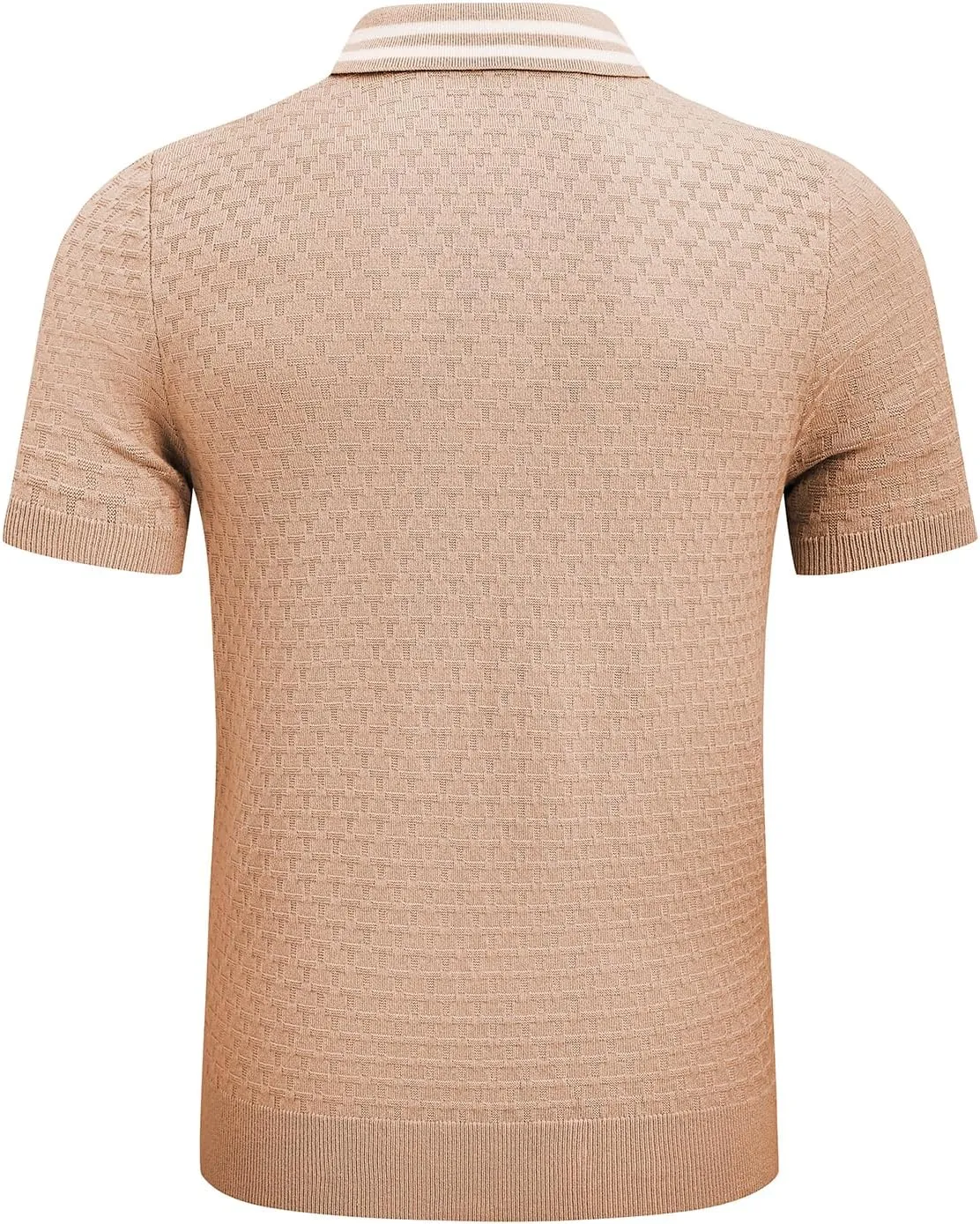 JMIERR Men's Knit Polo Shirts Casual Short Sleeve Button Lightweight Shirt