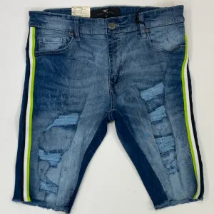 Jordan Craig- striped denim shorts