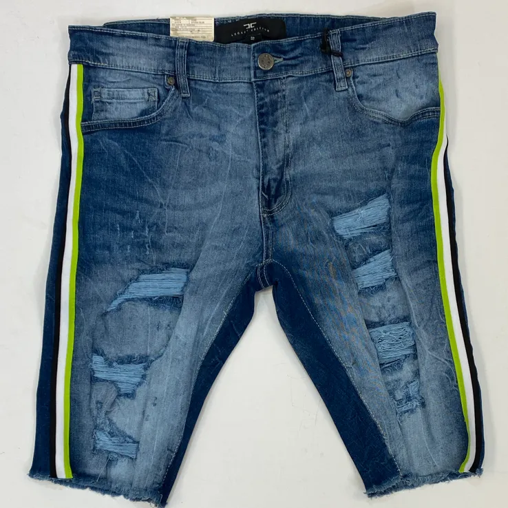 Jordan Craig- striped denim shorts