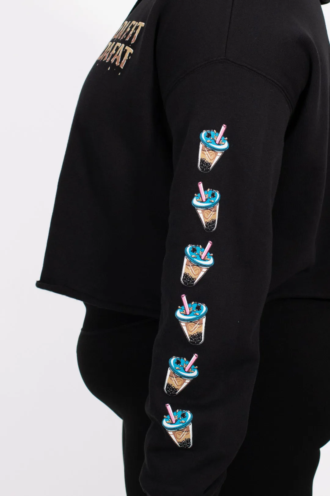 Kinda Fit Kinda Fat Boba Bell Cropped Hoodie