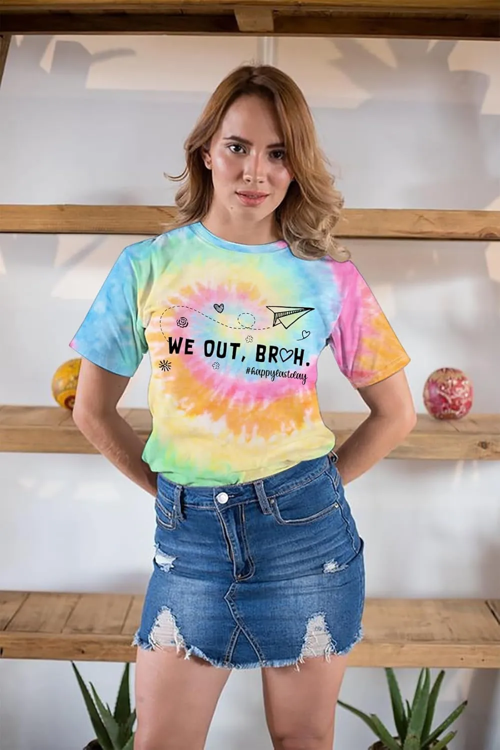 Last Day of School Shirt: Women Teacher Shirts Funny We Out Bruh Graphic T-Shirt Cute Teach Inspirational Short Sleeve Tops