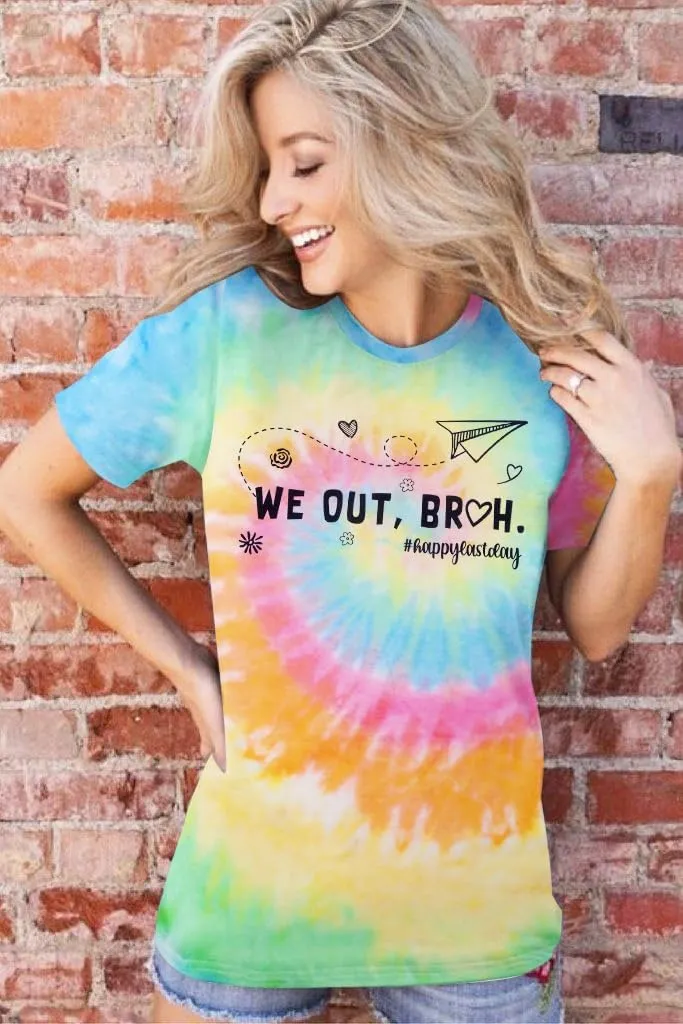 Last Day of School Shirt: Women Teacher Shirts Funny We Out Bruh Graphic T-Shirt Cute Teach Inspirational Short Sleeve Tops