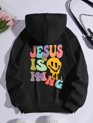 LovelyRLovely Jesus Is King Woman Fleece Hoodie