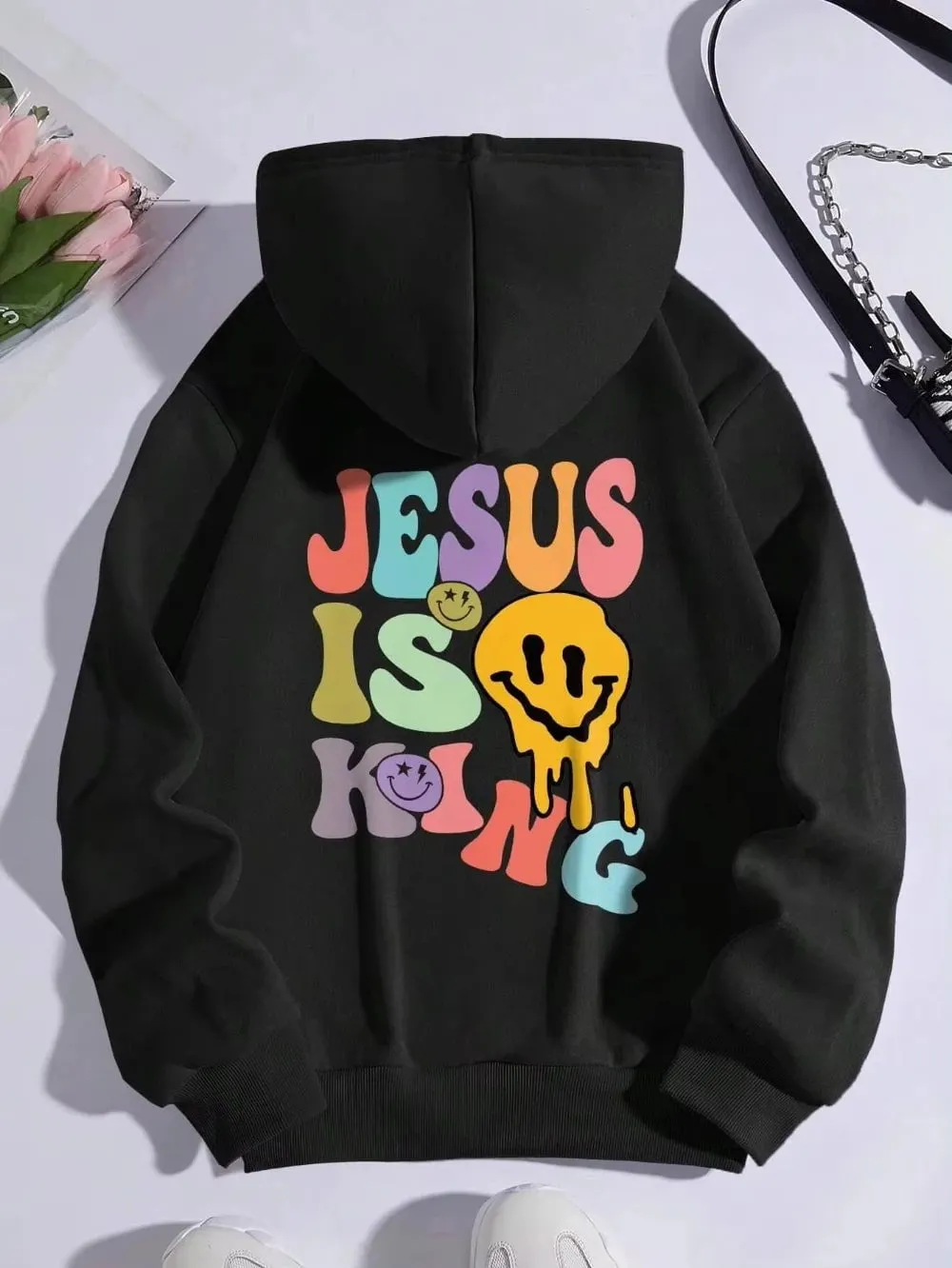 LovelyRLovely Jesus Is King Woman Fleece Hoodie