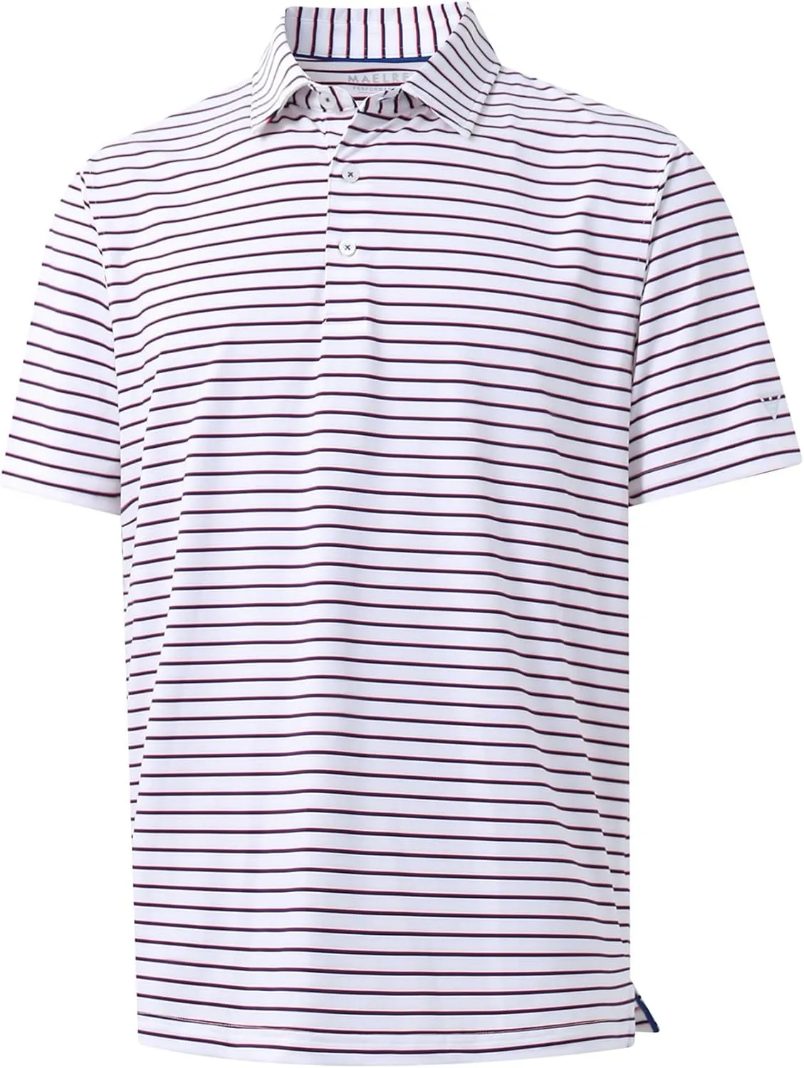 M MAELREG Boys' Polo Shirt Striped Short Sleeve Moisture Wicking Performance Stretch Active Casual Collared Kids Golf Shirt