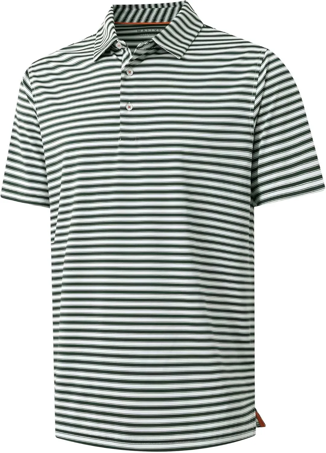 M MAELREG Golf Shirts for Men Short Sleeve Dry Fit Casual Striped Performance Moisture Wicking Collared Mens Polo Shirts