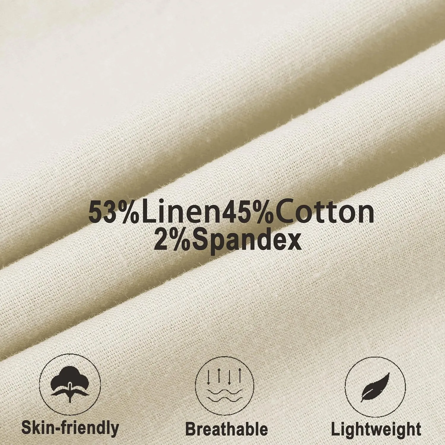 Men's Cotton Linen Pants Casual Loose Fit Elastic Drawstring Waist Yoga Pant Summer Beach Baggy Trousers