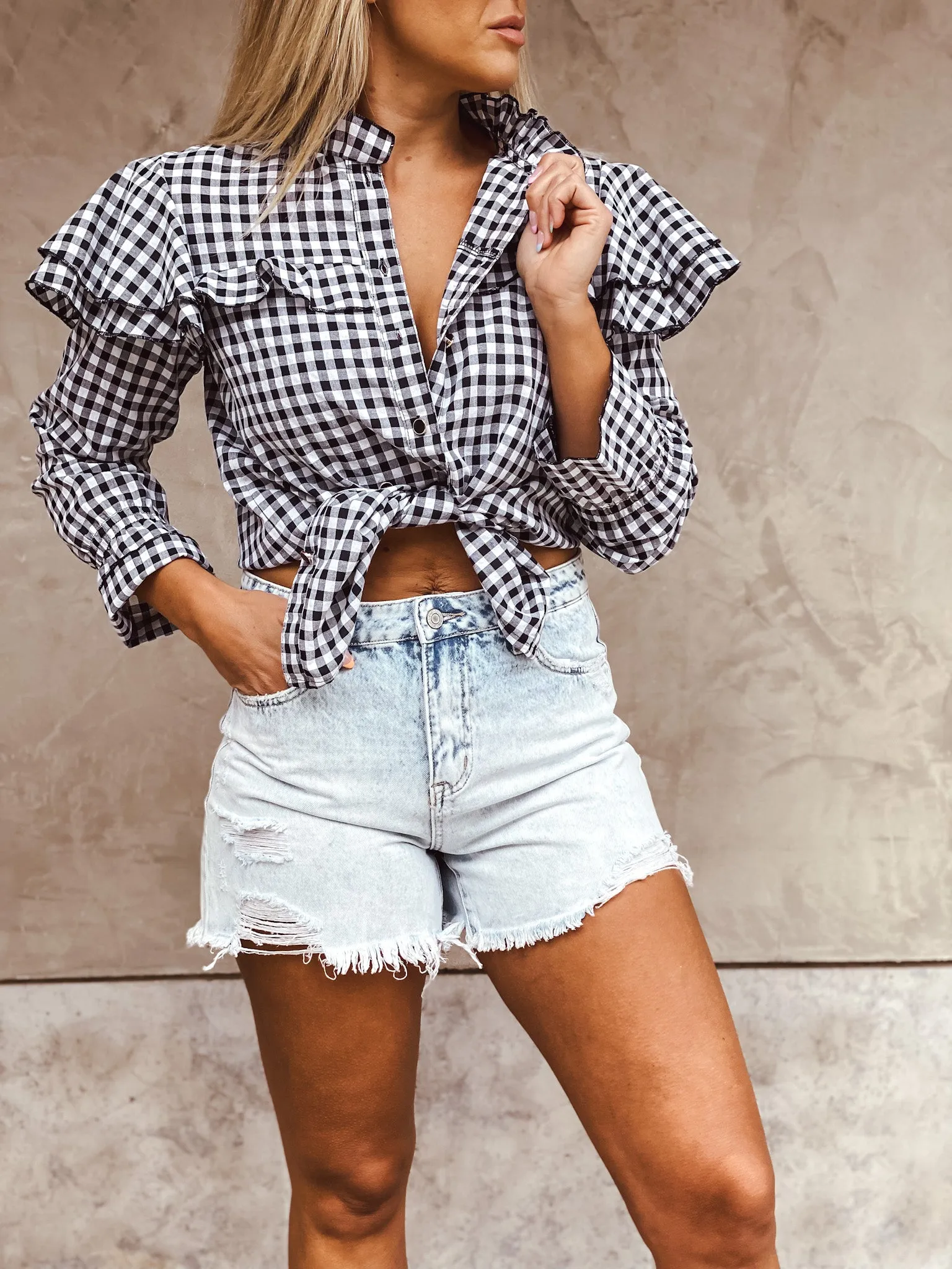 Miraculous White Wash Denim Short
