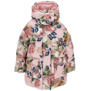 MONNALISA - Roses Puffer Coat - Pink