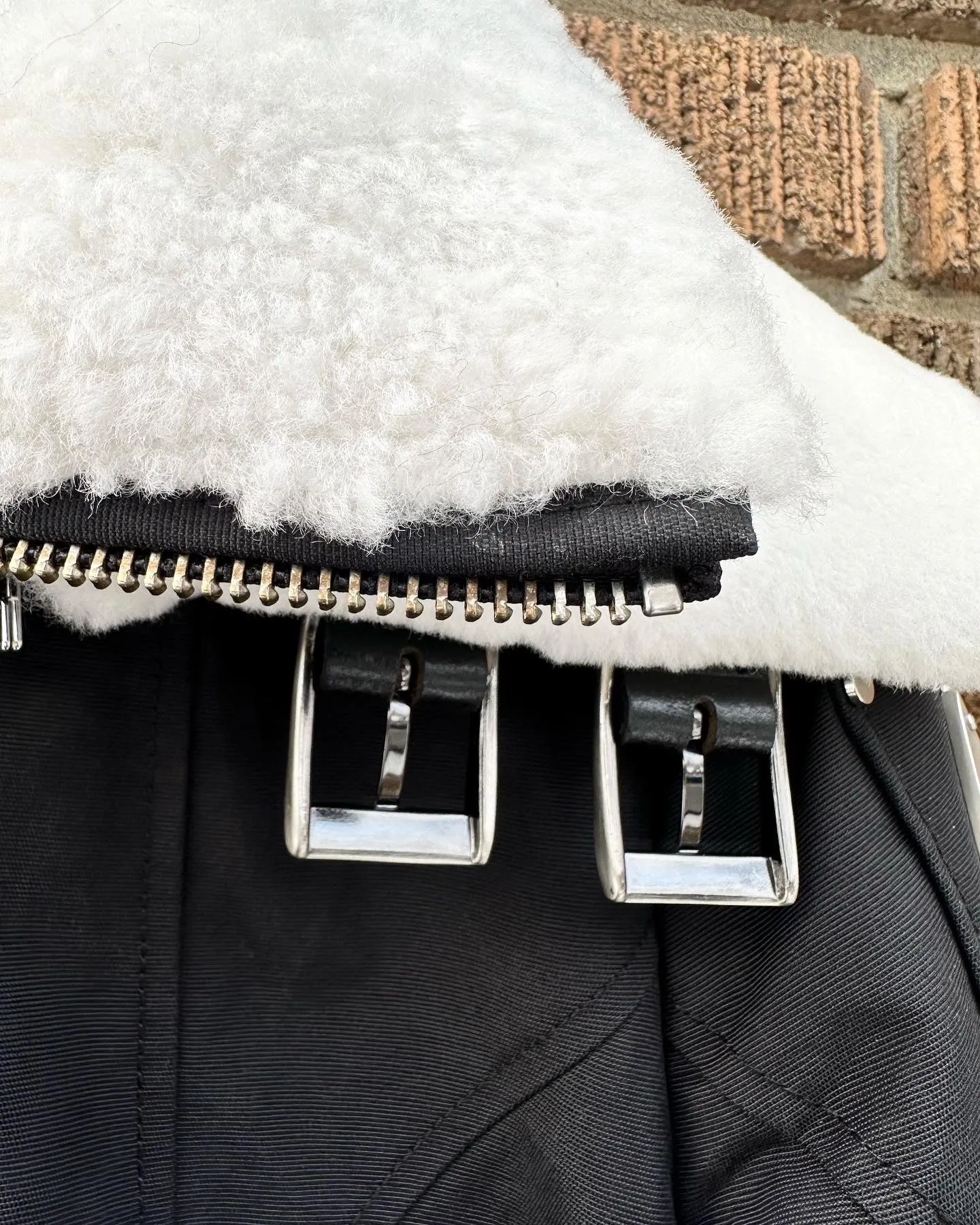 MOOSE KNUCKLE Shearling Collar 3/4 Length Puffer Coat