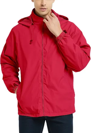 Mywu Mens Windbreaker Jackets Lightweight Rain Jacket Waterproof Raincoat with Hood Outdoor Running Hiking Cycling