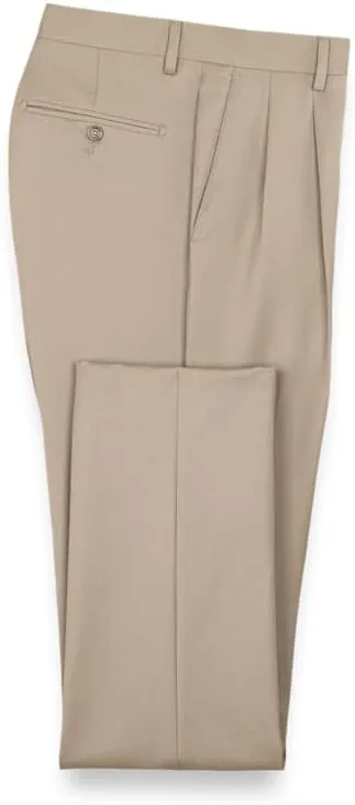Paul Fredrick Men's Wool Gabardine Pleated Pants