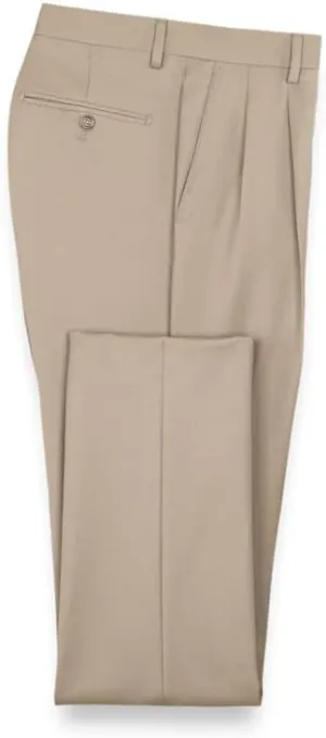 Paul Fredrick Men's Wool Gabardine Pleated Pants