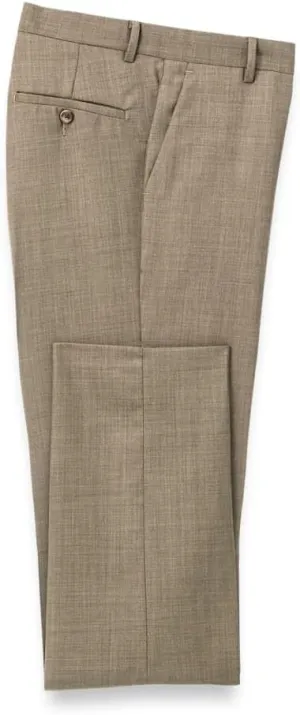 Paul Fredrick Men's Wool Sharkskin Flat Front Pants