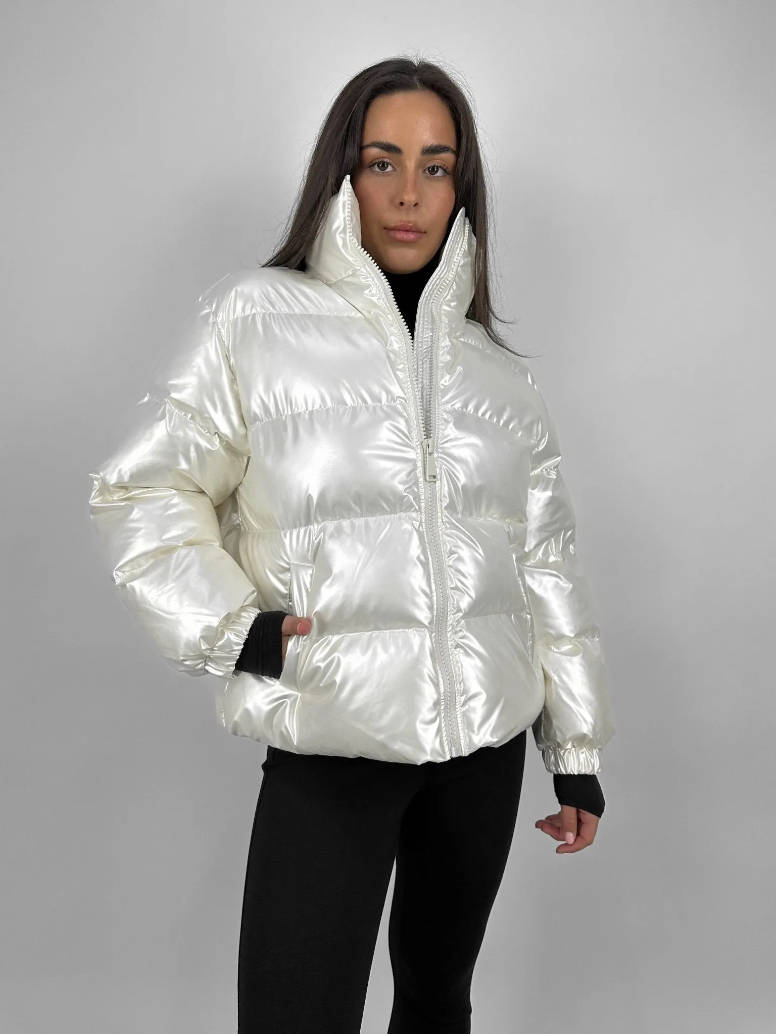 Pearl Sheen Puffer Coat