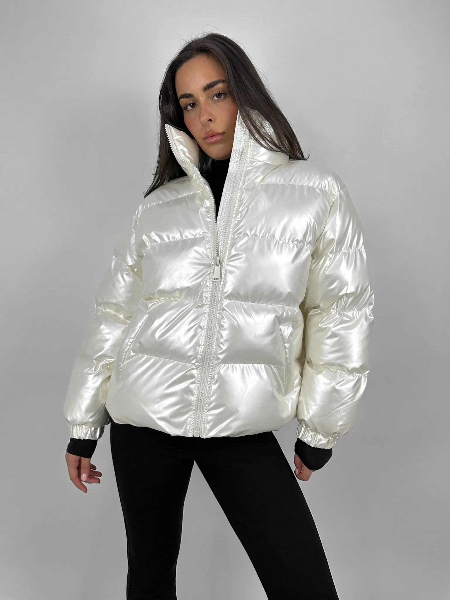 Pearl Sheen Puffer Coat