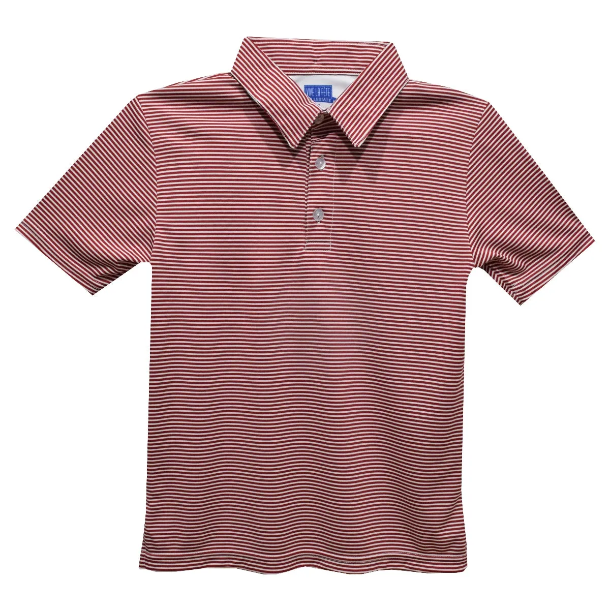 Red Fly Knit Striped Short Sleeve Polo